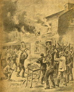 'Destruction of the Record Office, in Wilmington Yesterday,' undated clipping from unknown newspaper, in a Manly Family Scrapbook at the Cape Fear Museum of History and Science